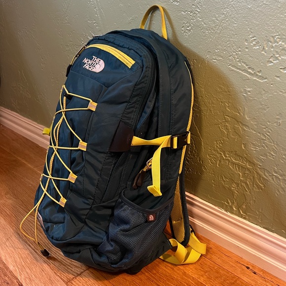 North Face Borealis Backpack in Teal and Yellow - Picture 2 of 7